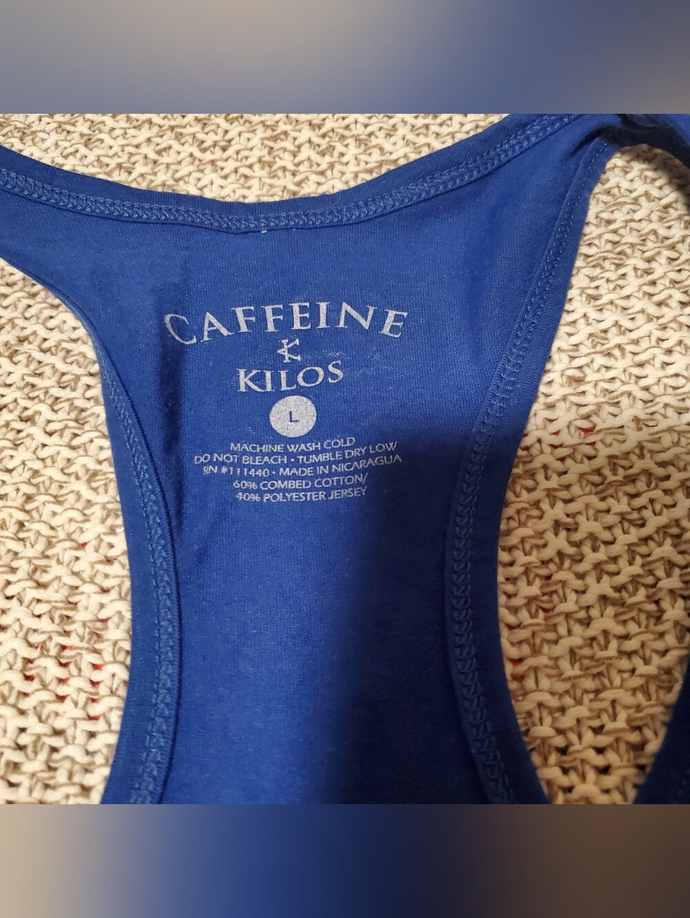 Women's Blue Racerback Tank - Picture 2 of 5
